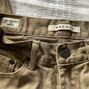 Pacsun Tan Stacked Skinny 28x30 Jeans